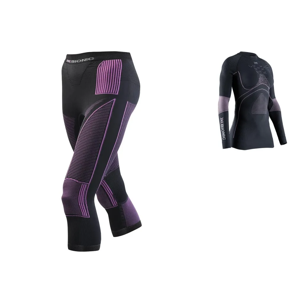 X BIONIC Accumulator Evo Corsaire W /Charcoal Fushia + X BIONIC Energy Accumulator 4.0 Shirt Ls W /charcoal