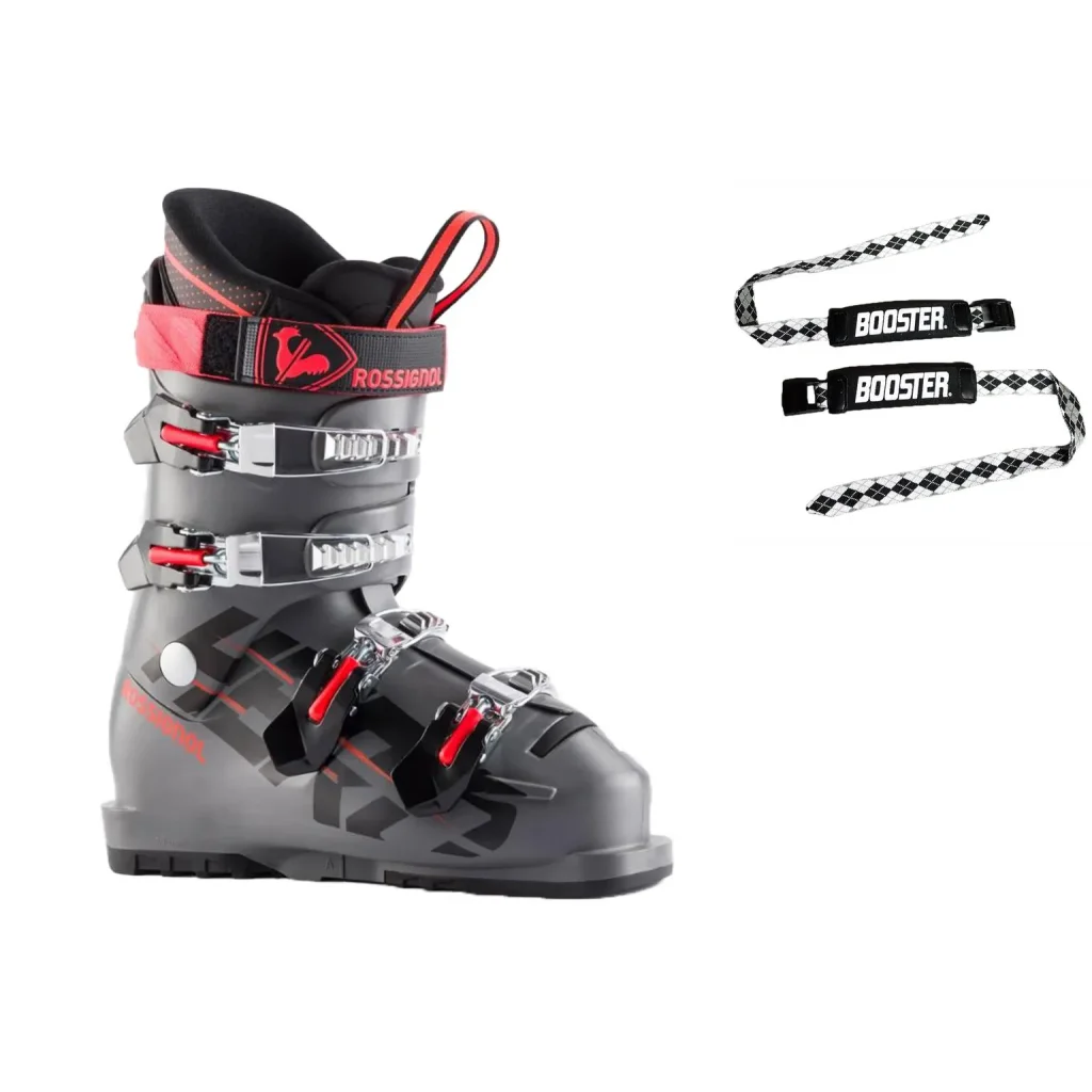 ROSSIGNOL Hero Jr 65 /meteor gris + BOOSTER Ski Strap Medium /noir