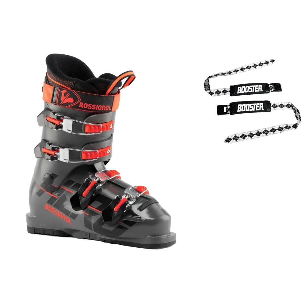 ROSSIGNOL Hero Jr 65 /meteor gris + BOOSTER Ski Strap Medium /noir