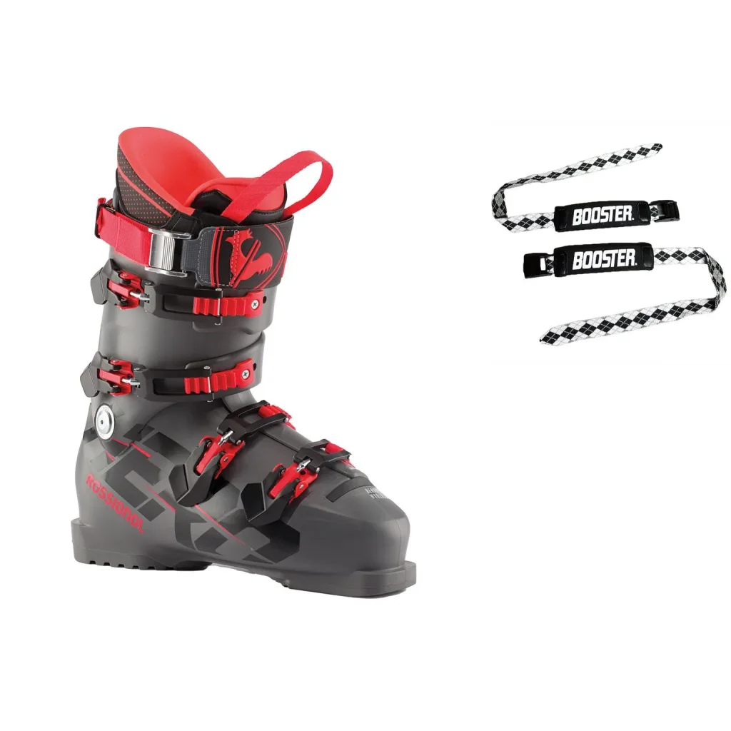 ROSSIGNOL Hero Wc 130 Medium /meteor grey + BOOSTER Ski Strap Medium /black