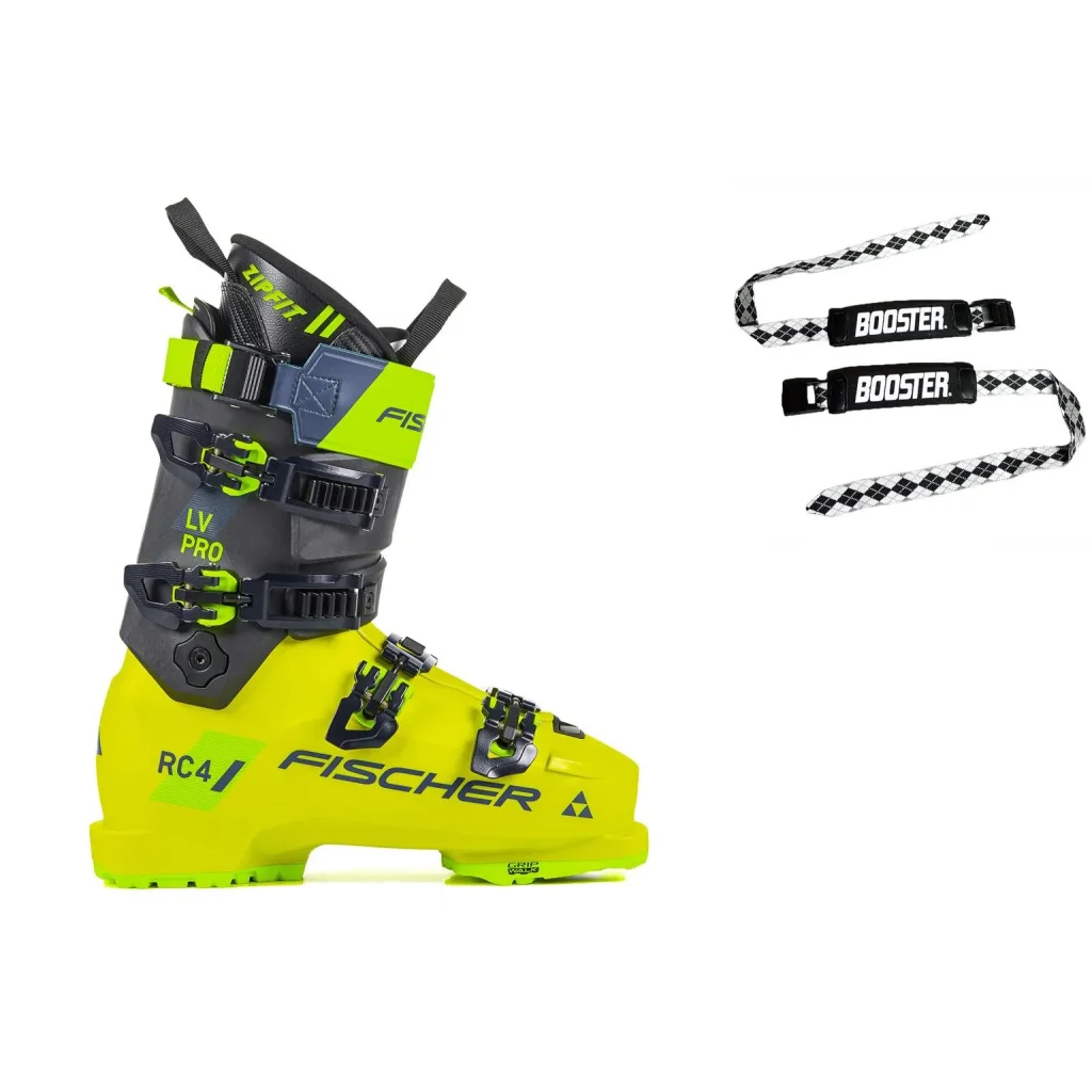 FISCHER RC4 Pro Lv Zf Cfc Gw /yellow carbon + BOOSTER Ski Strap Medium /black