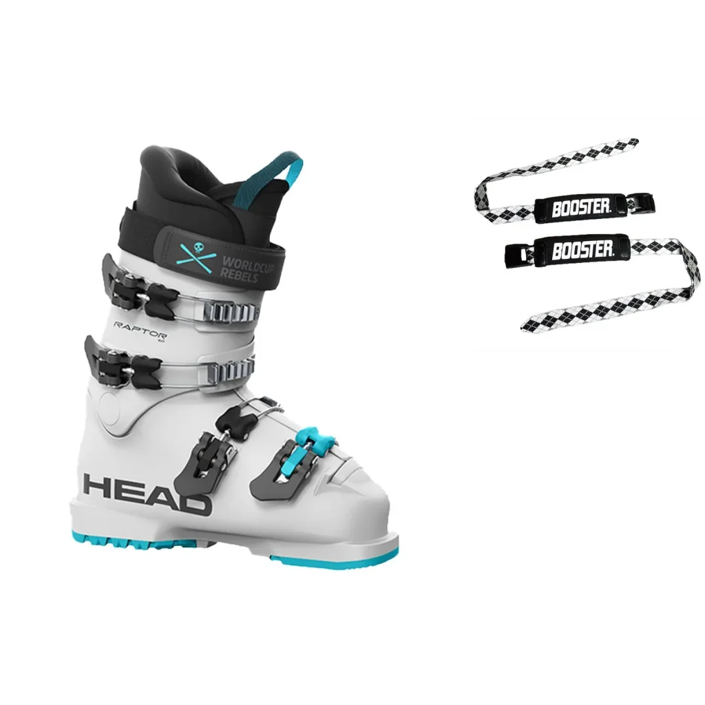 HEAD Raptor 60 Junior /blanc + BOOSTER Ski Strap Medium /noir
