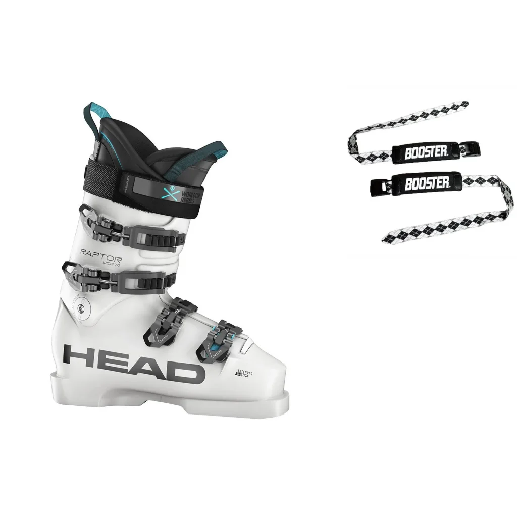 HEAD Raptor Wcr 70 Junior /blanc + BOOSTER Ski Strap Medium /noir