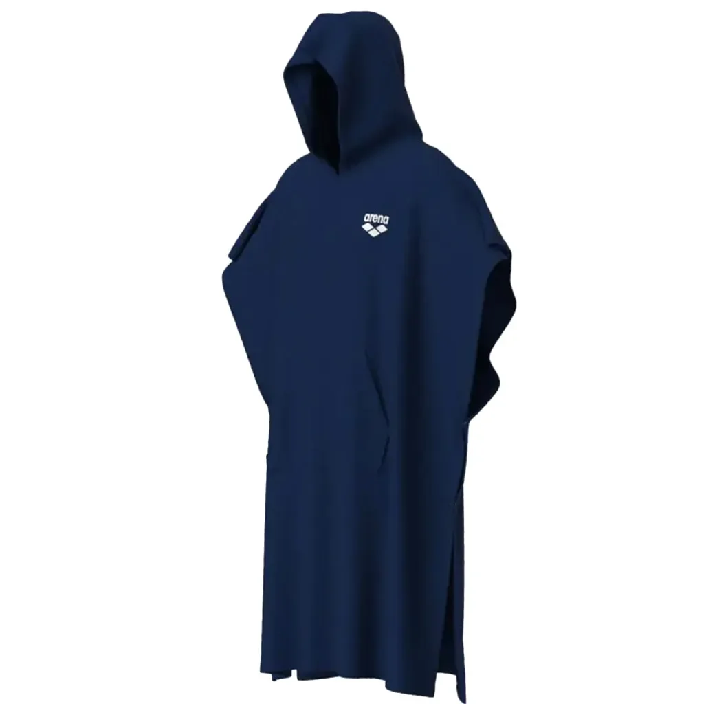 ARENA Cotton Poncho /marine blanc