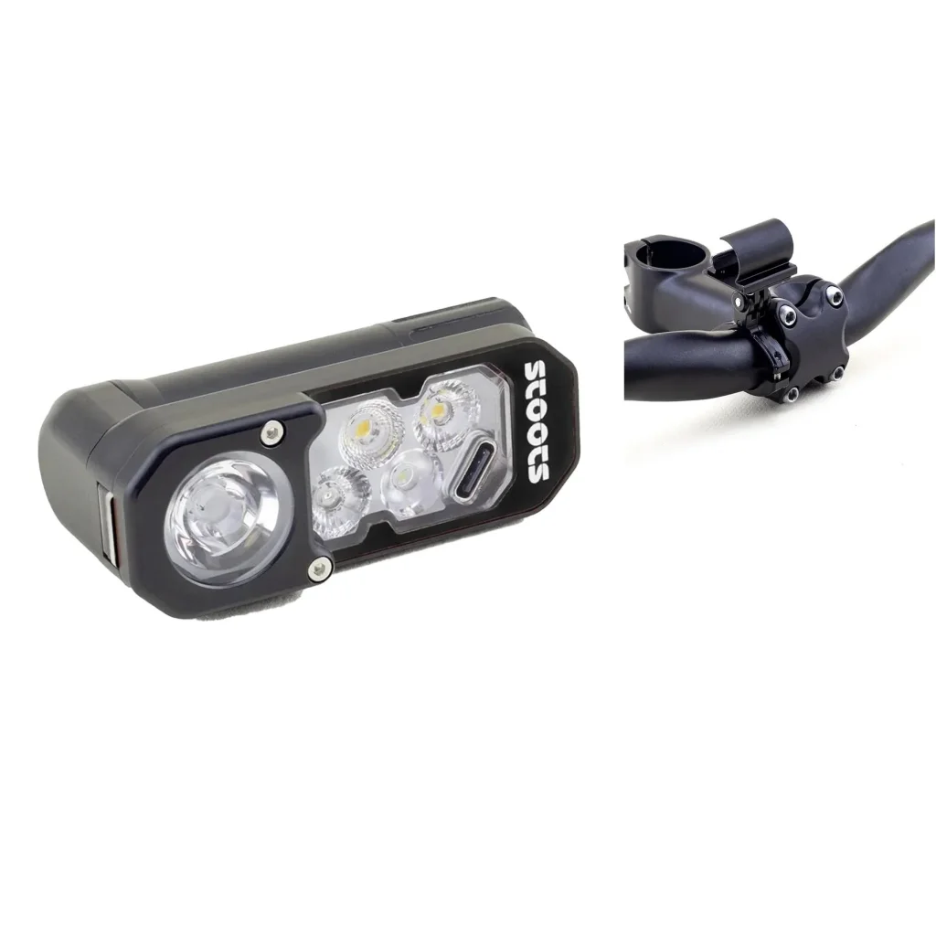 STOOTS Lampe Frontale Opalo 3 + STOOTS Support Tube/vélo pour easylock 18