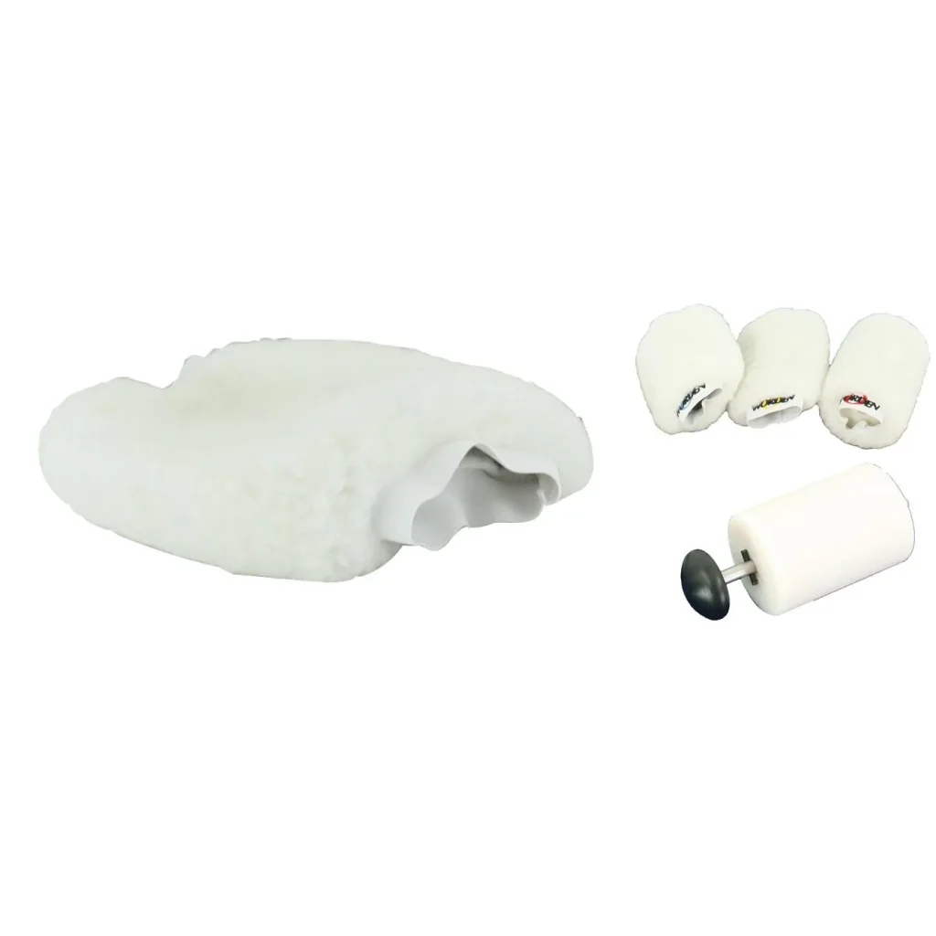 WORDEN IronWool Applicateur Laine seul + WORDEN IronWool Pack Fartage Peau de Mouton kit Axe + 3 peaux