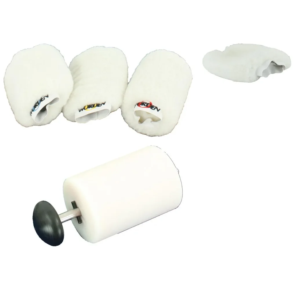 WORDEN IronWool Pack Fartage Peau de Mouton kit Axe + 3 peaux + WORDEN IronWool Applicateur Laine seul