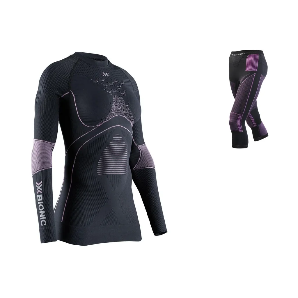 X BIONIC Energy Accumulator 4.0 Shirt Ls W /gris + X BIONIC Accumulator Evo Corsaire W /gris fushia