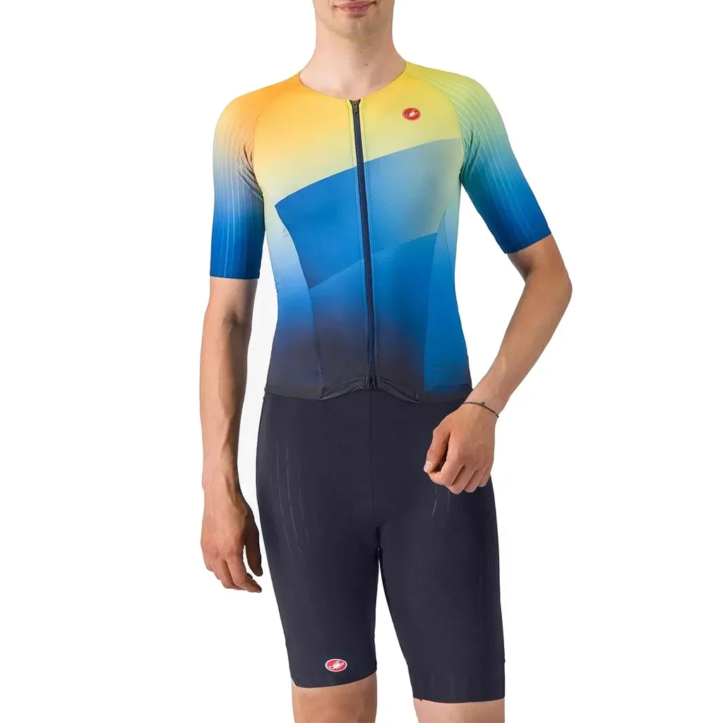 CASTELLI Free Sanremo 3 Suit Short Sleeve /belgian bleu multicolor vivid orange