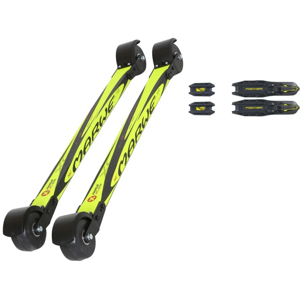 MARWE Classic 700 XC Stiff /6C6 roues standard + Fix FISCHER Rollerski Classic /Black Yellow