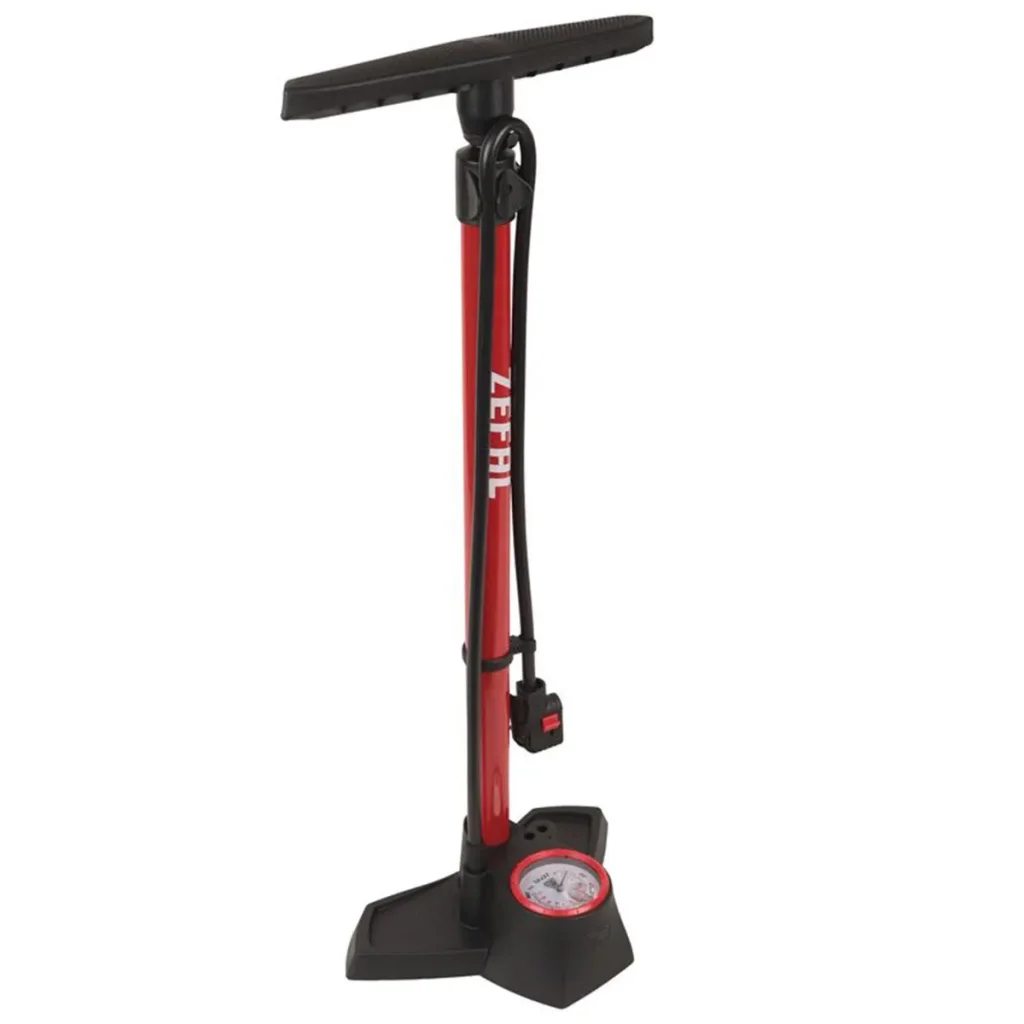 ZEFAL Pompe A Pied FP30 Corps Acier Rouge Support Résine Raccord Switch Vs/Vp 11 Bars