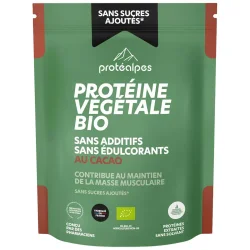 PROTEALPES Protéine Végétale Bio Sans Sucres Ajoutés 540 g /cacao