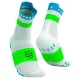 COMPRESSPORT Pro Racing Socks V4.0 Run High /blanc norse bleu fluo vert