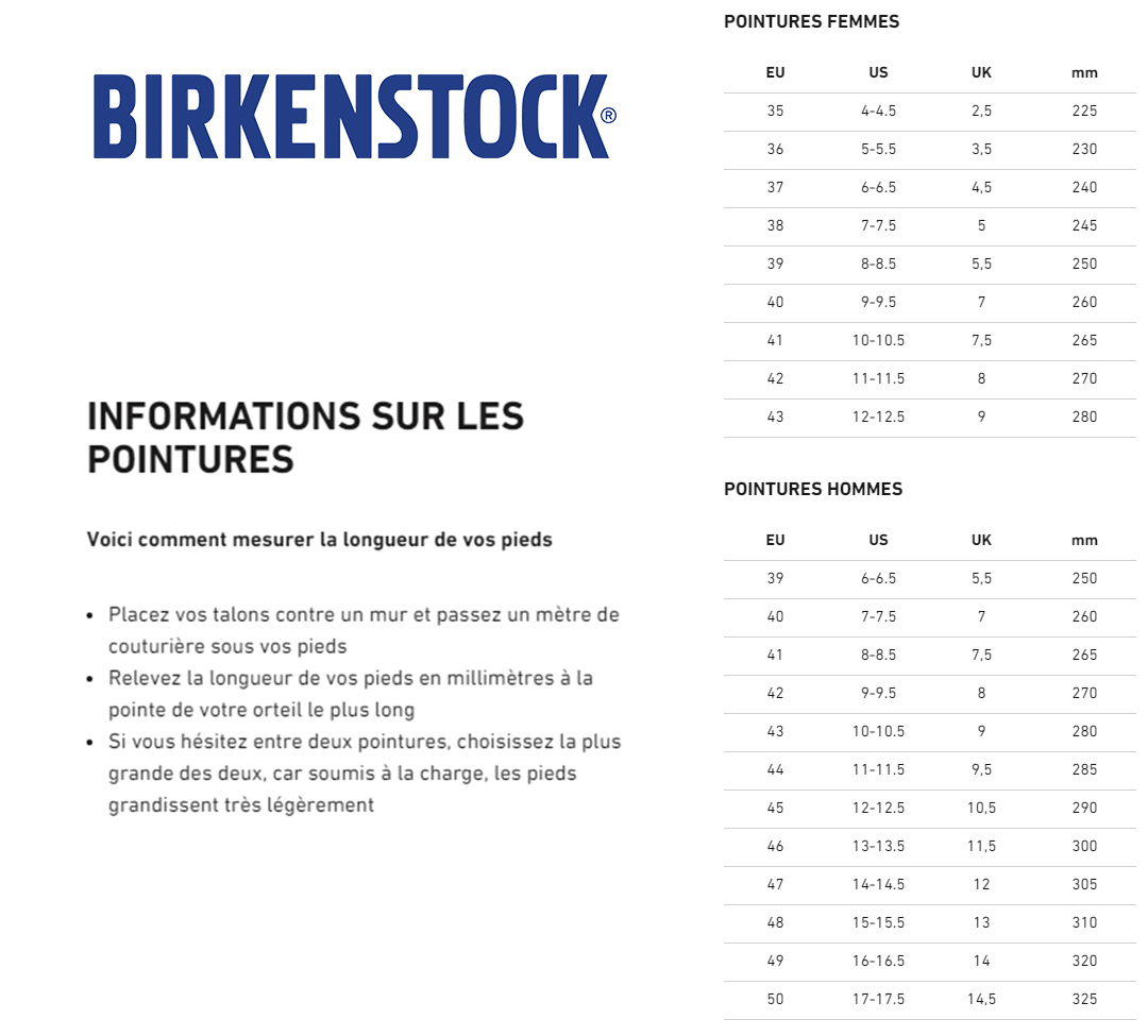 Guide des tailles