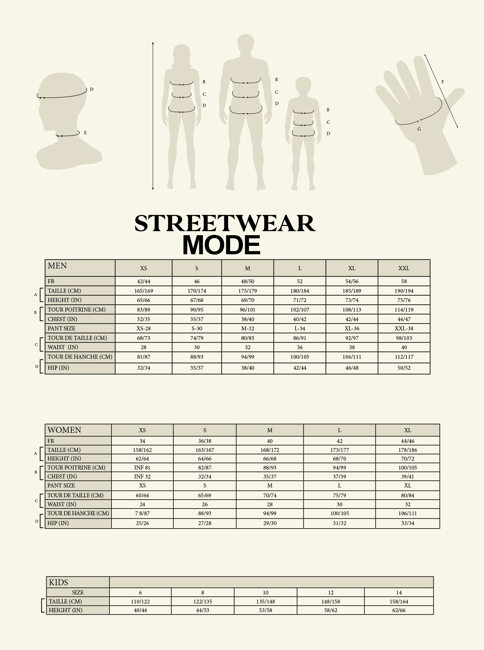 Guide des tailles