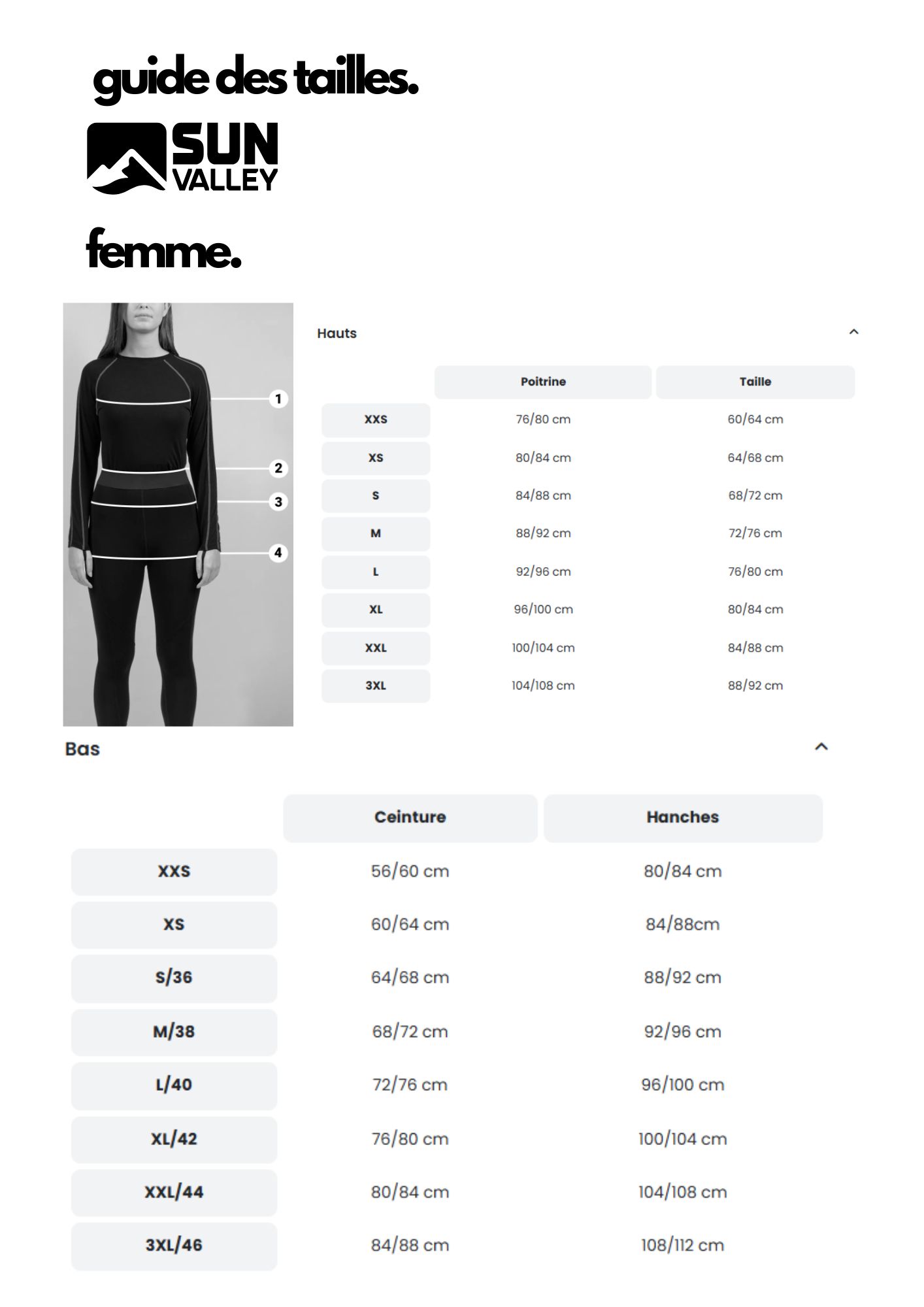 Guide des tailles
